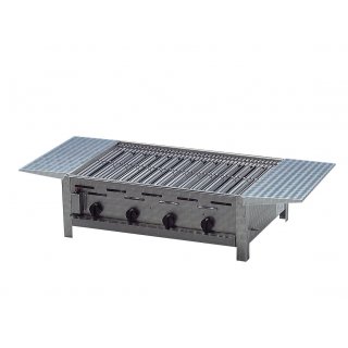 Auswahl Gasgrill Edelstahl 4 flammig mit Rost, 81 x 53 x 27 cm Seitenablagen Grillrost verchromt
