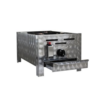 Gasgrill Edelstahl 1 flammig mit Rost, 34 x 27 x 53 cm Grillrost verchromt