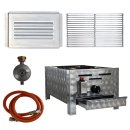 Gasgrill Edelstahl 1 flammig mit Rost, 34 x 27 x 53 cm...