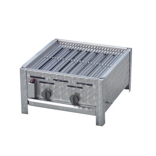 Gasgrill Edelstahl 2 flammig mit Rost, 48 x 53 x 27 Grillrost verchromt