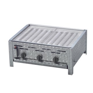 Gasgrill Edelstahl 3 flammig mit Rost, 65 x 53 x 27 cm Grillrost verchromt