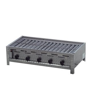 Gasgrill Edelstahl 5 flammig mit Rost,  98 x 53 x 27 cm Grillrost verchromt