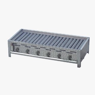 Gasgrill Edelstahl 6 flammig mit Rost, 114 x 53 x 27 cm Grillrost Edelstahl geschweit