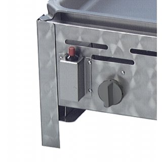 Gasgrill Edelstahl 2 flammig mit Pfanne, 48 x 53 x 27 cm Pfanne Edelstahl