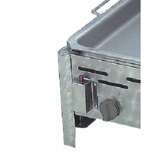 Gasgrill Edelstahl 3 flammig mit Pfanne, 65 x 53 x 27 cm Pfanne Edelstahl