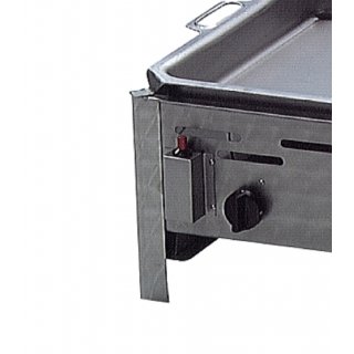 Gasgrill Edelstahl 4 flammig mit Pfanne, 81 x 53 x 27 cm Pfanne Emaille