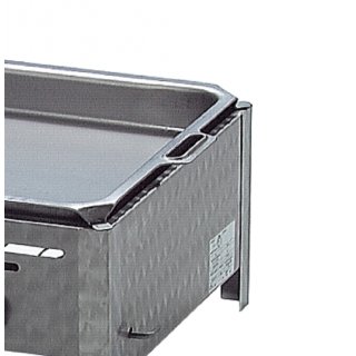 Gasgrill Edelstahl 4 flammig mit Pfanne, 81 x 53 x 27 cm Pfanne Emaille