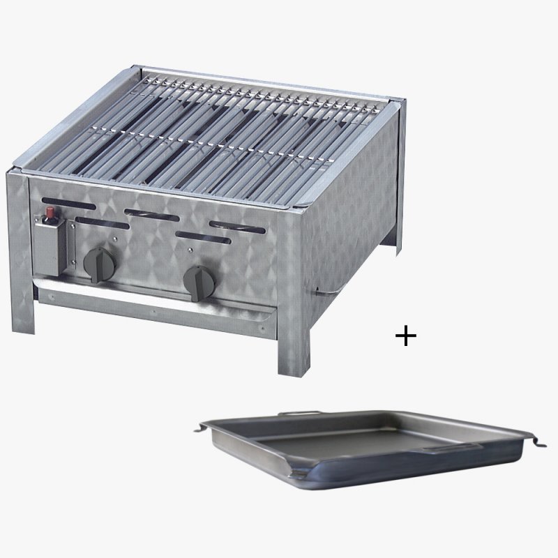 Gasgrill aus Edelstahl 53 x 48 x 27 in GastroQualität, 210,01